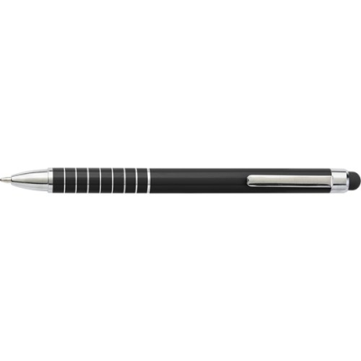 Picture of ALUMINIUM METAL BALL PEN with Stylus in Black