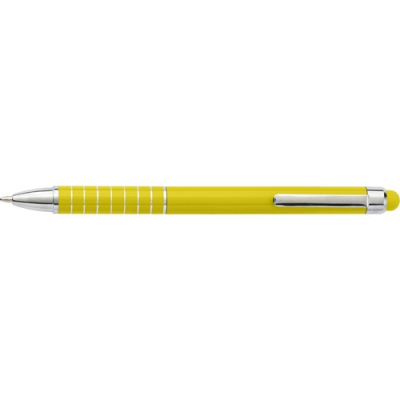 Picture of ALUMINIUM METAL BALL PEN with Stylus in Yellow