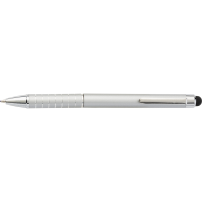 Picture of ALUMINIUM METAL BALL PEN with Stylus in Silver.