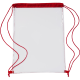 Picture of CLEAR TRANSPARENT DRAWSTRING BACKPACK RUCKSACK in Red