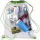 Picture of CLEAR TRANSPARENT DRAWSTRING BAG in Lime