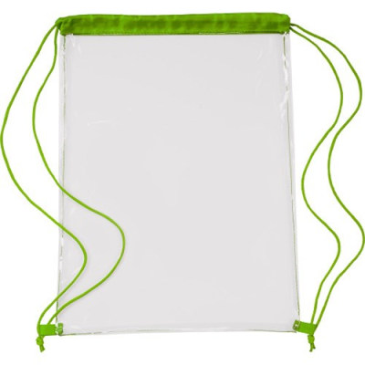Picture of CLEAR TRANSPARENT BACKPACK RUCKSACK in Lime.