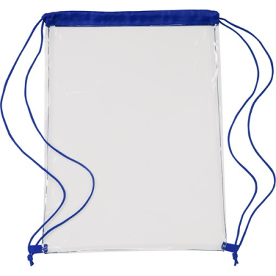 Picture of CLEAR TRANSPARENT BACKPACK RUCKSACK in Cobalt Blue.