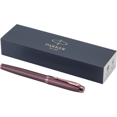 Picture of PARKER IM MONOCHROME ROLLERBALL PEN in Burgundy.