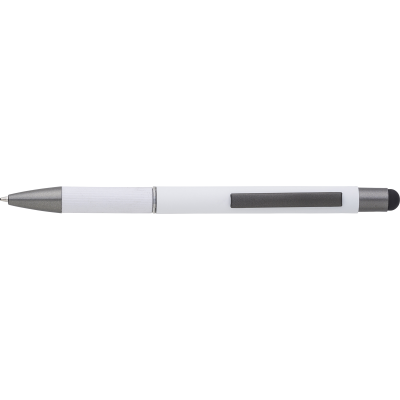 Picture of ALUMINIUM METAL BALL PEN in White.