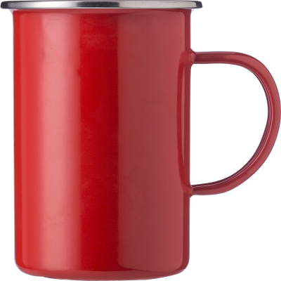 Picture of ENAMELLED STEEL MUG (550ML) in Red.