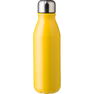 Picture of ORION - RECYCLED ALUMINIUM METAL BOTTLE (550ML) SINGLE WALLED in Yellow.