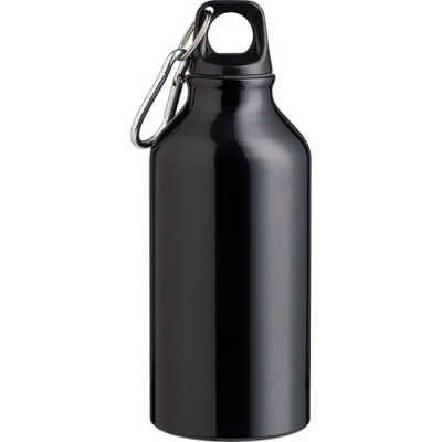Picture of RECYCLED ALUMINIUM METAL BOTTLE (400ML) SINGLE WALLED in Black.
