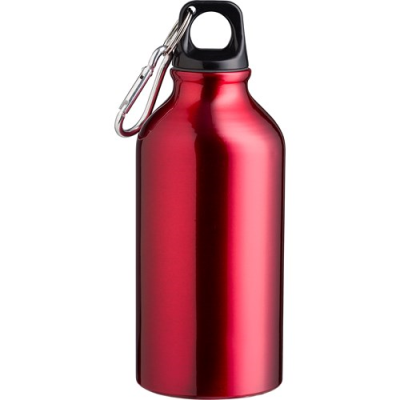 Picture of RECYCLED ALUMINIUM METAL BOTTLE (400ML) SINGLE WALLED in Red.