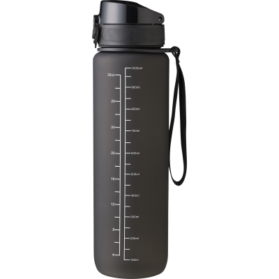 Picture of ASTRO - RPET BOTTLE with Time Markings (1000Ml) in Black.