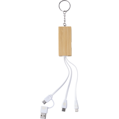 Picture of BAMBOO CHARGER AND KEYRING CHAIN in Brown