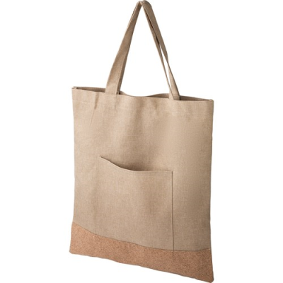 Picture of RPET SHOPPER TOTE BAG in Khaki.