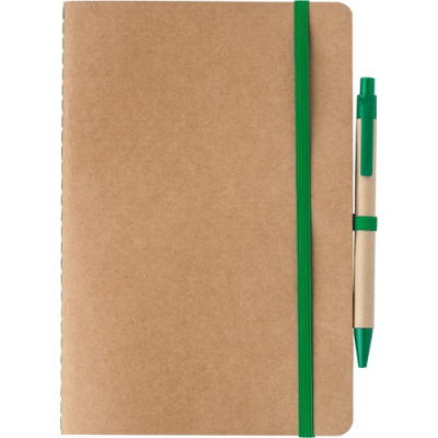Picture of RECYCLED CARTON NOTE BOOK (A5) in Green