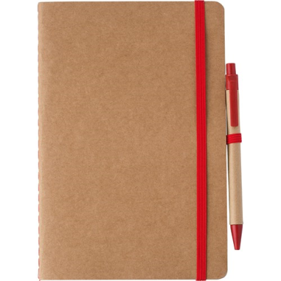 Picture of RECYCLED CARTON NOTE BOOK (A5) in Red.