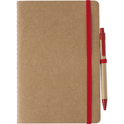 Picture of RECYCLED CARTON NOTE BOOK (A5) in Red