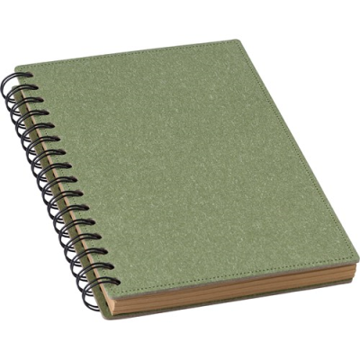 Picture of RECYCLED HARD COVER NOTE BOOK in Green.