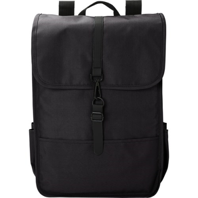 Picture of RPET BACKPACK RUCKSACK in Black.
