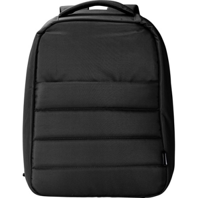 Picture of RPET ANTI-THEFT LAPTOP BACKPACK RUCKSACK in Black.
