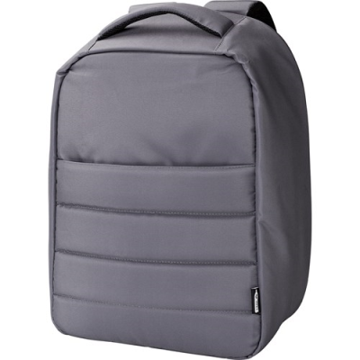 Picture of RPET ANTI-THEFT LAPTOP BACKPACK RUCKSACK in Grey.
