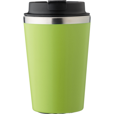 Picture of STAINLESS STEEL METAL DOUBLE WALLED TRAVEL MUG (350ML) in Lime
