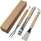 Picture of STAINLESS STEEL METAL BARBECUE SET (3PC) in Brown