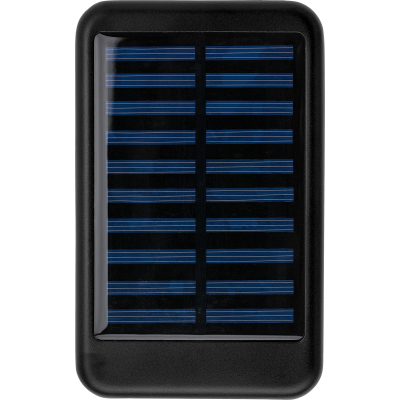 Picture of ALUMINIUM METAL SOLAR POWER BANK (4000 MAH) in Black