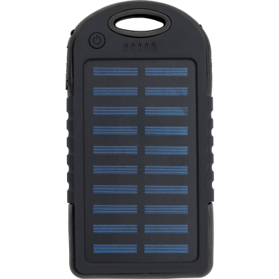 Picture of RUBBER SOLAR POWER BANK (4000 MAH) in Black