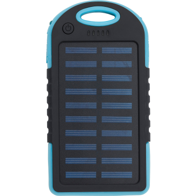 Picture of RUBBER SOLAR POWER BANK (4000 MAH) in Blue