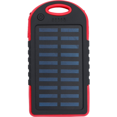 Picture of RUBBER SOLAR POWER BANK (4000 MAH) in Red