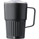 Picture of RECYCLED STAINLESS STEEL METAL DOUBLE WALLED TRAVEL MUG (450ML) in Black