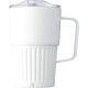 Picture of RECYCLED STAINLESS STEEL METAL DOUBLE WALLED TRAVEL MUG (450ML) in White