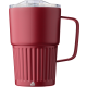Picture of RECYCLED STAINLESS STEEL METAL DOUBLE WALLED TRAVEL MUG (450ML) in Burgundy