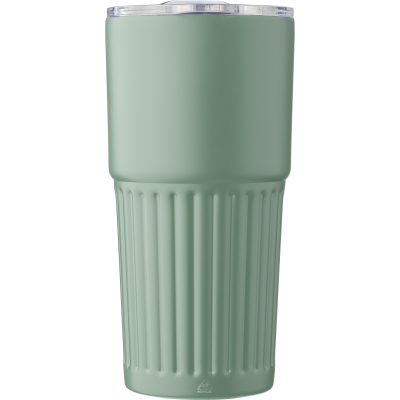 Picture of RECYCLED STAINLESS STEEL METAL DOUBLE WALLED DRINK MUG (500ML) in Green