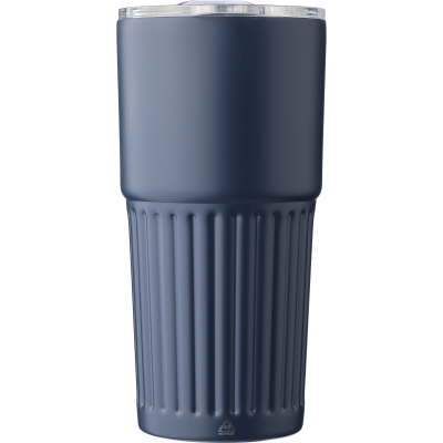 Picture of RECYCLED STAINLESS STEEL METAL DOUBLE WALLED DRINK MUG (500ML) in Blue
