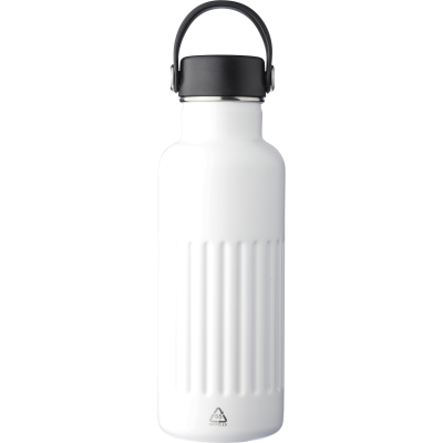 Picture of RECYCLED STAINLESS STEEL METAL DOUBLE WALLED DRINK BOTTLE (500ML) in White