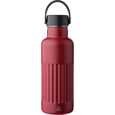 Picture of RECYCLED STAINLESS STEEL METAL DOUBLE WALLED DRINK BOTTLE (500ML) in Burgundy