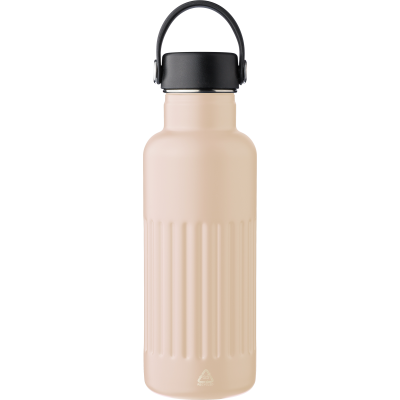 Picture of RECYCLED STAINLESS STEEL METAL DOUBLE WALLED DRINK BOTTLE (500ML) in Beige