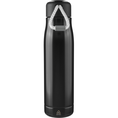 Picture of RECYCLED STAINLESS STEEL METAL DOUBLE WALLED BOTTLE (500ML) in Black