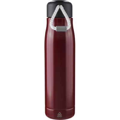 Picture of RECYCLED STAINLESS STEEL METAL DOUBLE WALLED BOTTLE (500ML) in Red