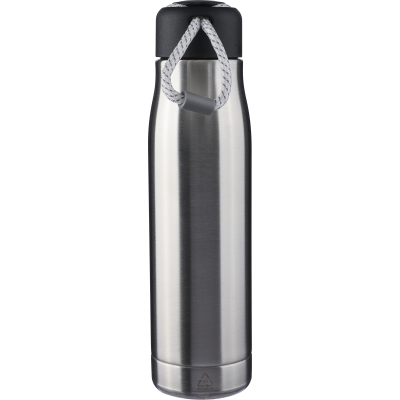 Picture of RECYCLED STAINLESS STEEL METAL DOUBLE WALLED BOTTLE (500ML) in Silver