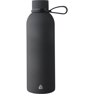 Picture of RECYCLED STAINLESS STEEL METAL DOUBLE WALLED BOTTLE (500ML) in Black