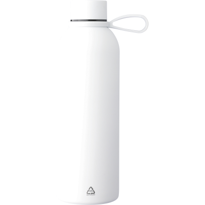 Picture of RECYCLED STAINLESS STEEL METAL DOUBLE WALLED BOTTLE (500ML) in White