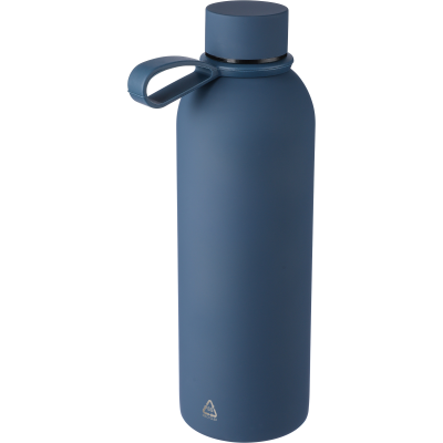 Picture of RECYCLED STAINLESS STEEL METAL DOUBLE WALLED BOTTLE (500ML) in Blue