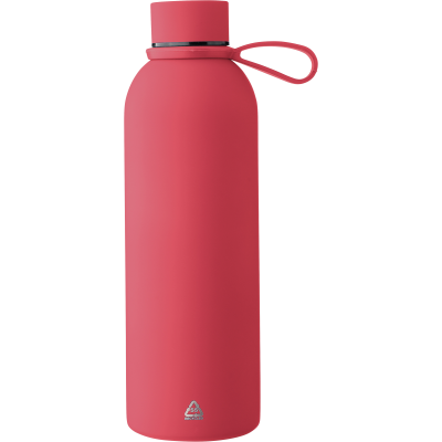 Picture of RECYCLED STAINLESS STEEL METAL DOUBLE WALLED BOTTLE (500ML) in Red