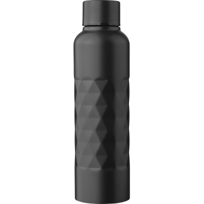 Picture of RECYCLED STAINLESS STEEL METAL SINGLE-WALLED DRINK BOTTLE (800 ML) in Black