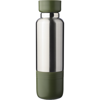 Picture of STAINLESS STEEL METAL DOUBLE WALLED BOTTLE (500ML) in Green