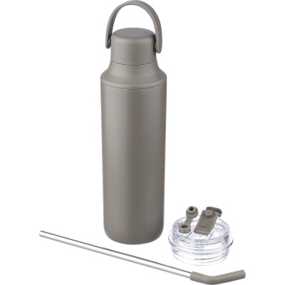 Picture of STAINLESS STEEL METAL DOUBLE WALLED BOTTLE (500ML) in Gunmetal Grey