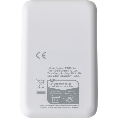 Picture of RECYCLED POWERBANK (10000 MAH) in White