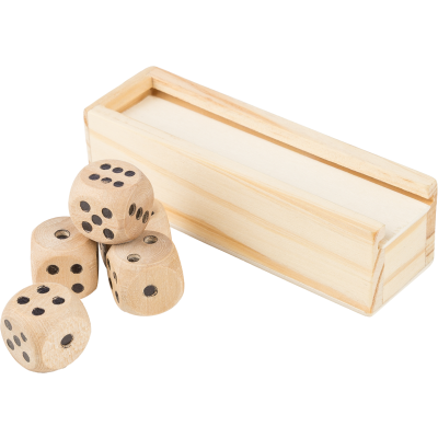 Picture of WOOD DICE SET in Brown