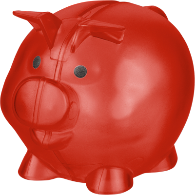 Picture of RECYCLED MINI PIGGY BANK in Red
